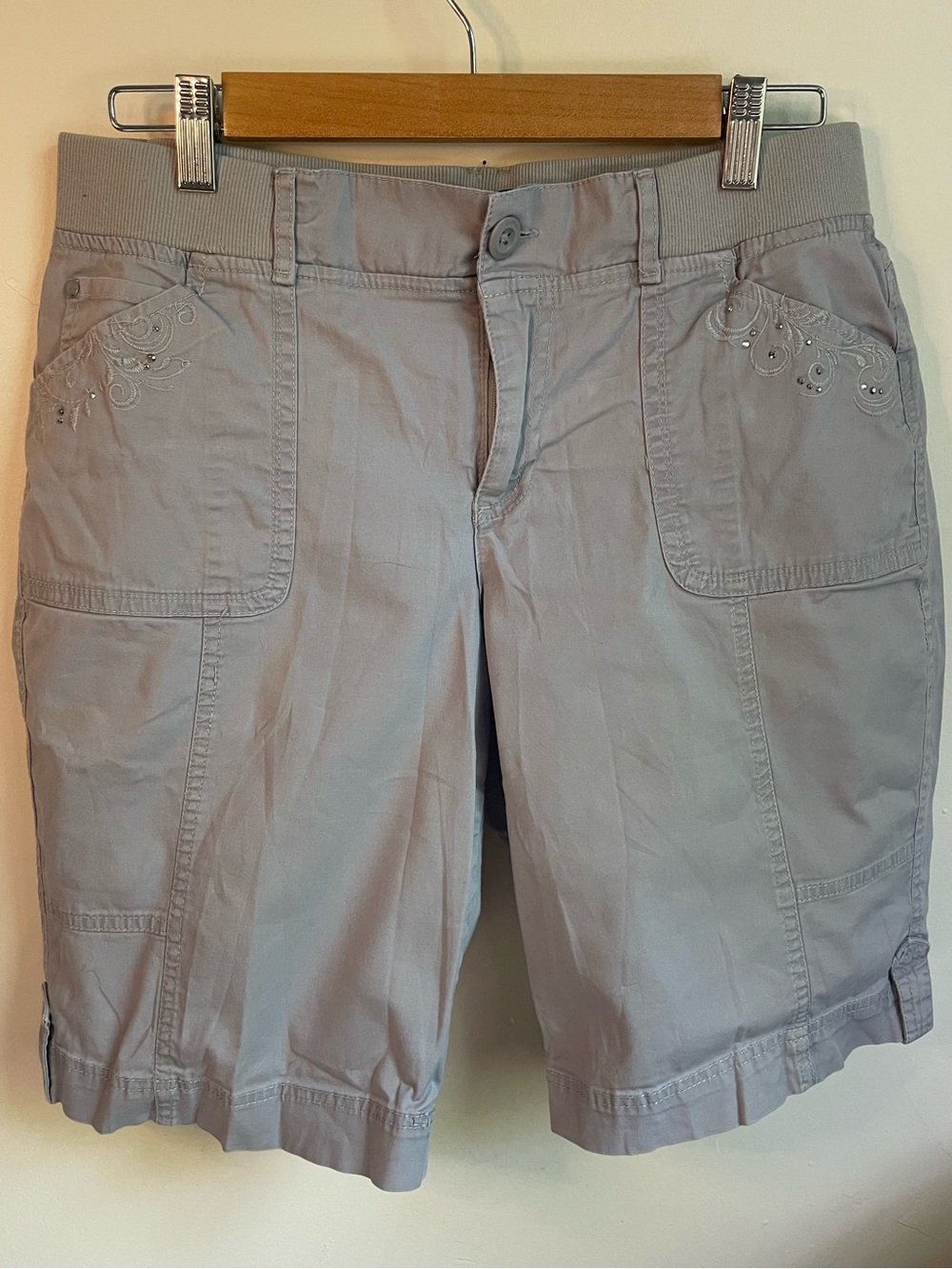 Grey Shorts with Silver Design